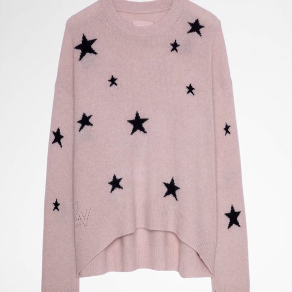 $478 NWT Zadig & Voltaire Markus Star Cashmere Sweater Pullover Jumper Size S, M - Picture 6 of 6